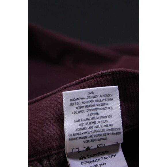 Edwin Womens Pixie 9" Mid Rise Skinny Ankle Jeans Pants Wine Red Size 26 - Picture 4 of 6